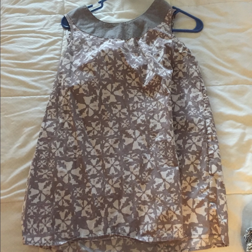 Tan floral tunic top XS